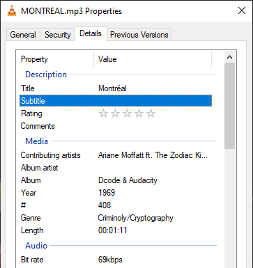 Metadata Screenshot