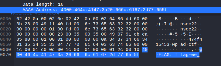 Flag found in Wireshark